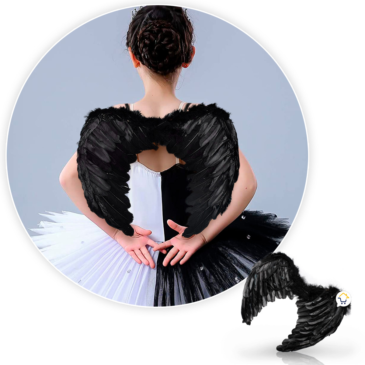 Alas Angel Negras Pequeñas AF483NP